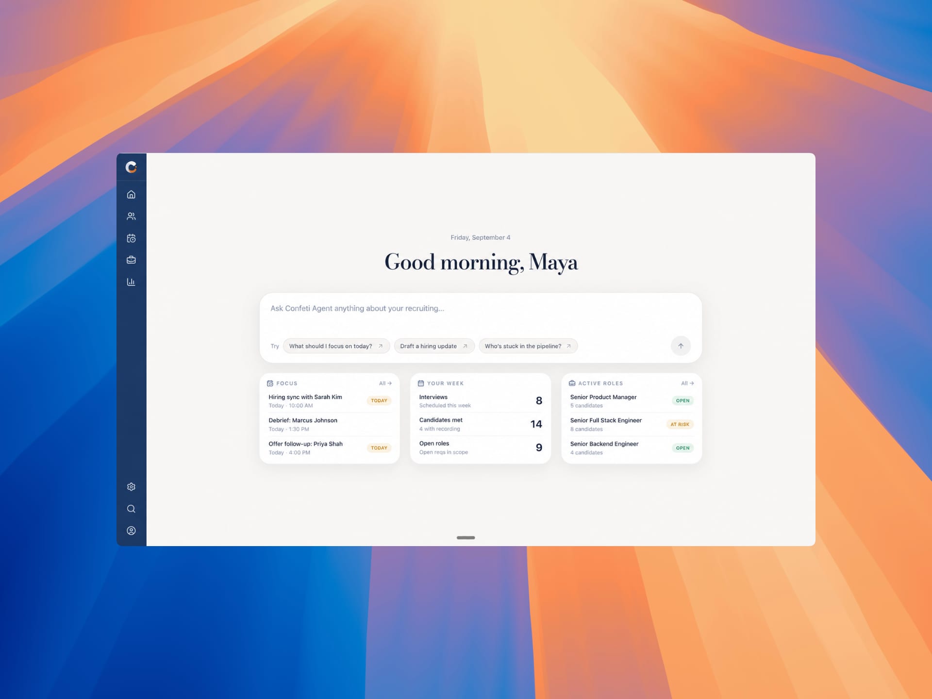 Confeti interview intelligence product interface